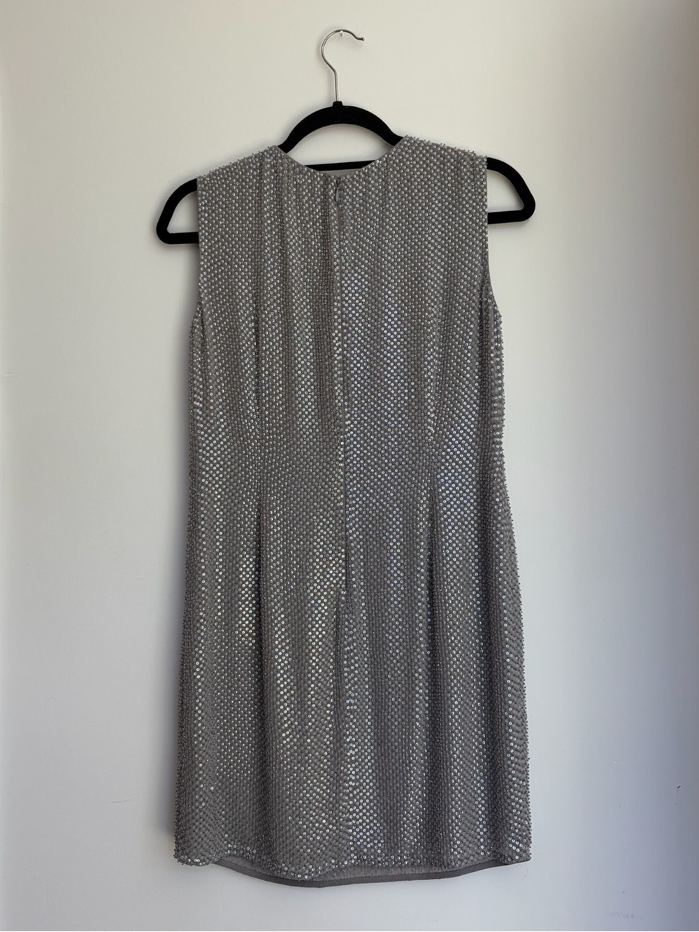 Vintage Anne Klein 100% Silk Rhinestone Mini Shift Dress - Picture 2 of 5